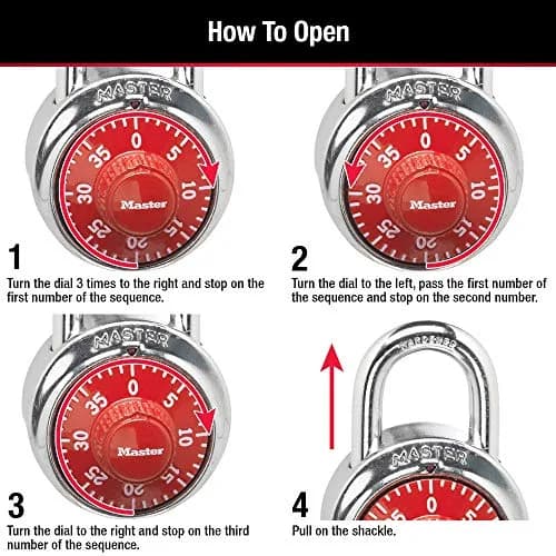 Master Lock 1505D Locker Lock Combination Padlock 48mm (1.88in) | Resettable 3-Digit Security thumbnail 5