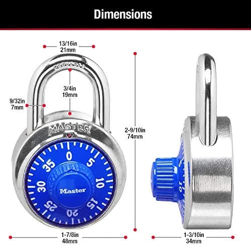 Master Lock 1505D Locker Lock Combination Padlock 48mm (1.88in) | Resettable 3-Digit Security thumbnail 6