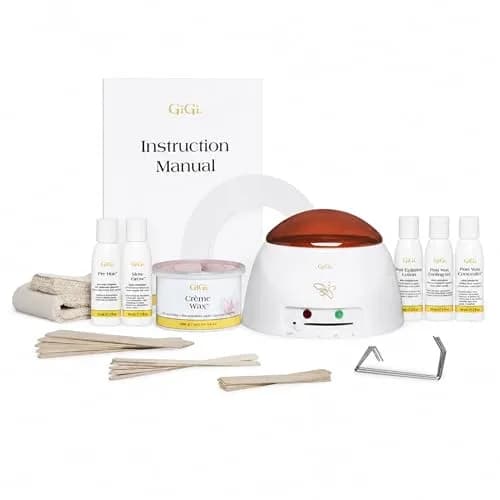GIGI Creme Wax Hair Removal Kit, Wax Warmer for Face, Body & Eyebrow | Complete Home & Salon System thumbnail 1