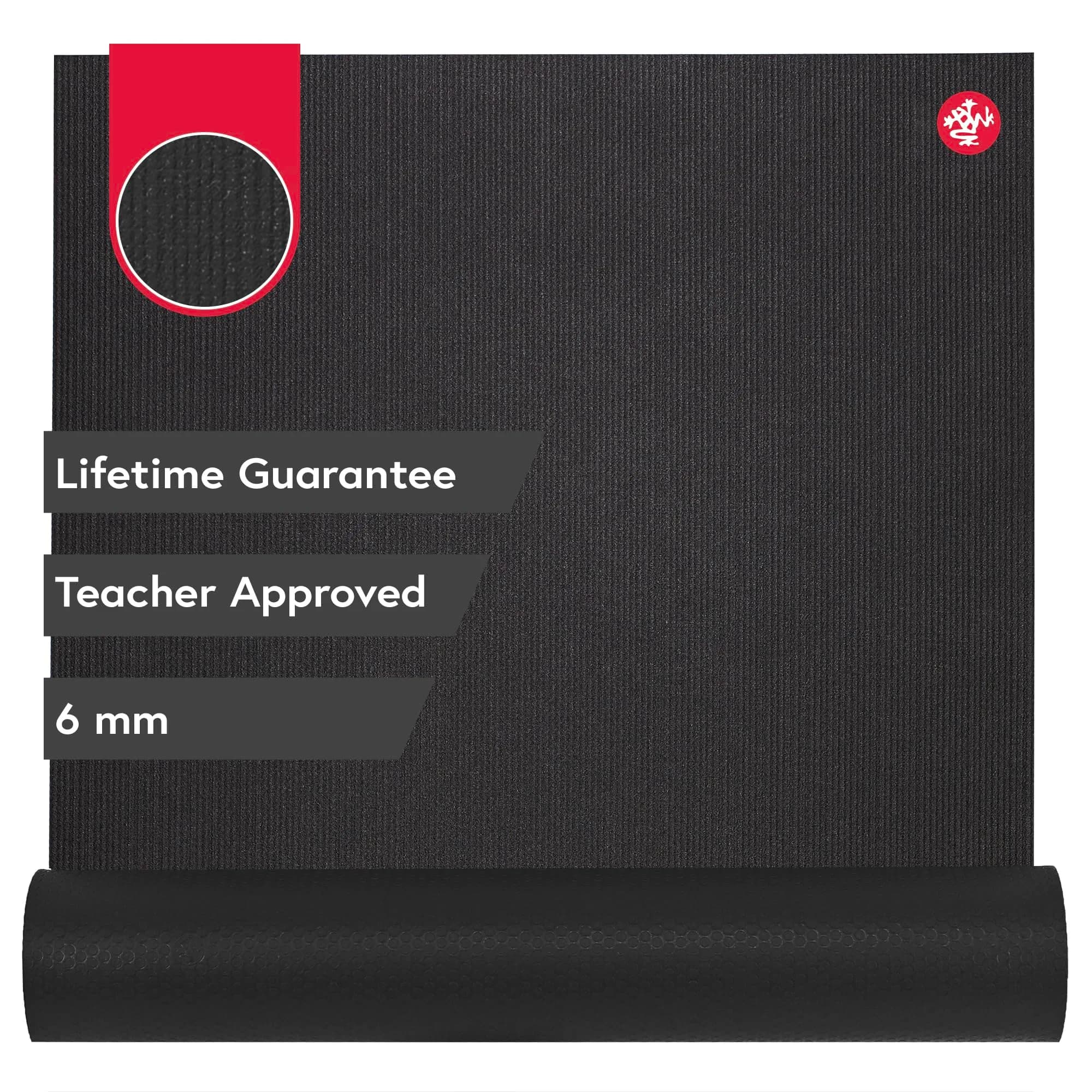 Manduka PRO Yoga & Pilates Mat - Black Sage, 180cm (6mm) | Lifetime Durability & Stability — Black