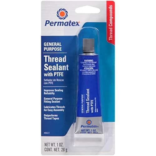 Permatex Thread Sealant with PTFE 1 oz (29.57 ml) | Seals & Resists Pressure in Air, Oil, Diesel Fuel & Hydraulic Systems thumbnail 1