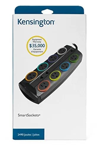 Kensington SmartSockets 8-Outlet Surge Protector 8ft Cord 2490 Joules | Superior Power Spike Defense thumbnail 5