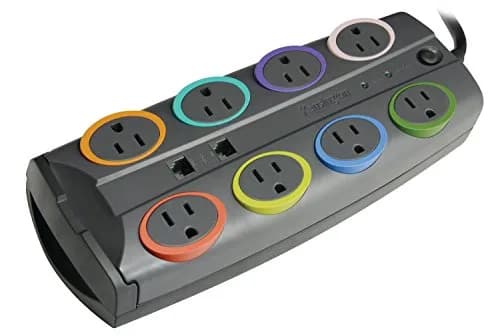 Kensington SmartSockets 8-Outlet Surge Protector 8ft Cord 2490 Joules | Superior Power Spike Defense thumbnail 2