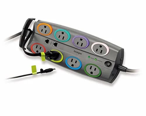 Kensington SmartSockets 8-Outlet Surge Protector 8ft Cord 2490 Joules | Superior Power Spike Defense thumbnail 3