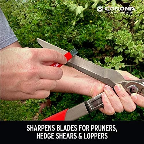 Corona Tools Handheld Garden Tool Sharpener – Blade Sharpener for Pruning Shears, Loppers, Hedge Clippers & More (1-Pack, Red) thumbnail 5
