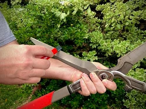 Corona Tools Handheld Garden Tool Sharpener – Blade Sharpener for Pruning Shears, Loppers, Hedge Clippers & More (1-Pack, Red) thumbnail 6