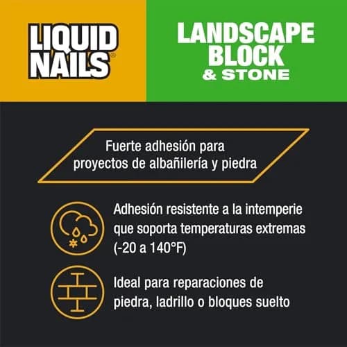 Liquid Nails LN-905 Landscape Block Adhesive 10 oz Weather-Resistant Bond for Stone & Timber thumbnail 7