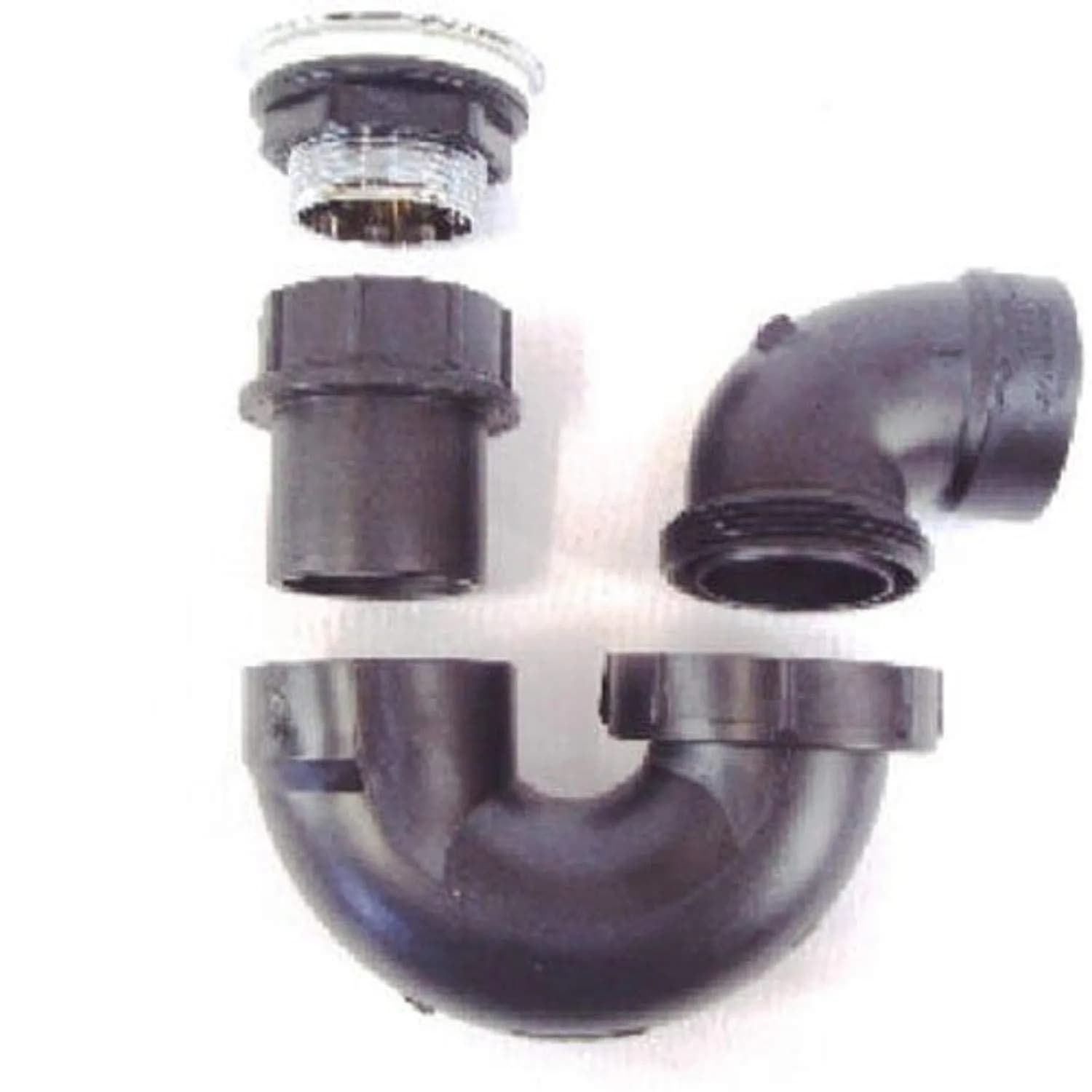 UNITED STATES HDW P118C Tub Drain Assembly Kit with Pop-Up Stopper & P-Trap, Black | Modern Style - main product image