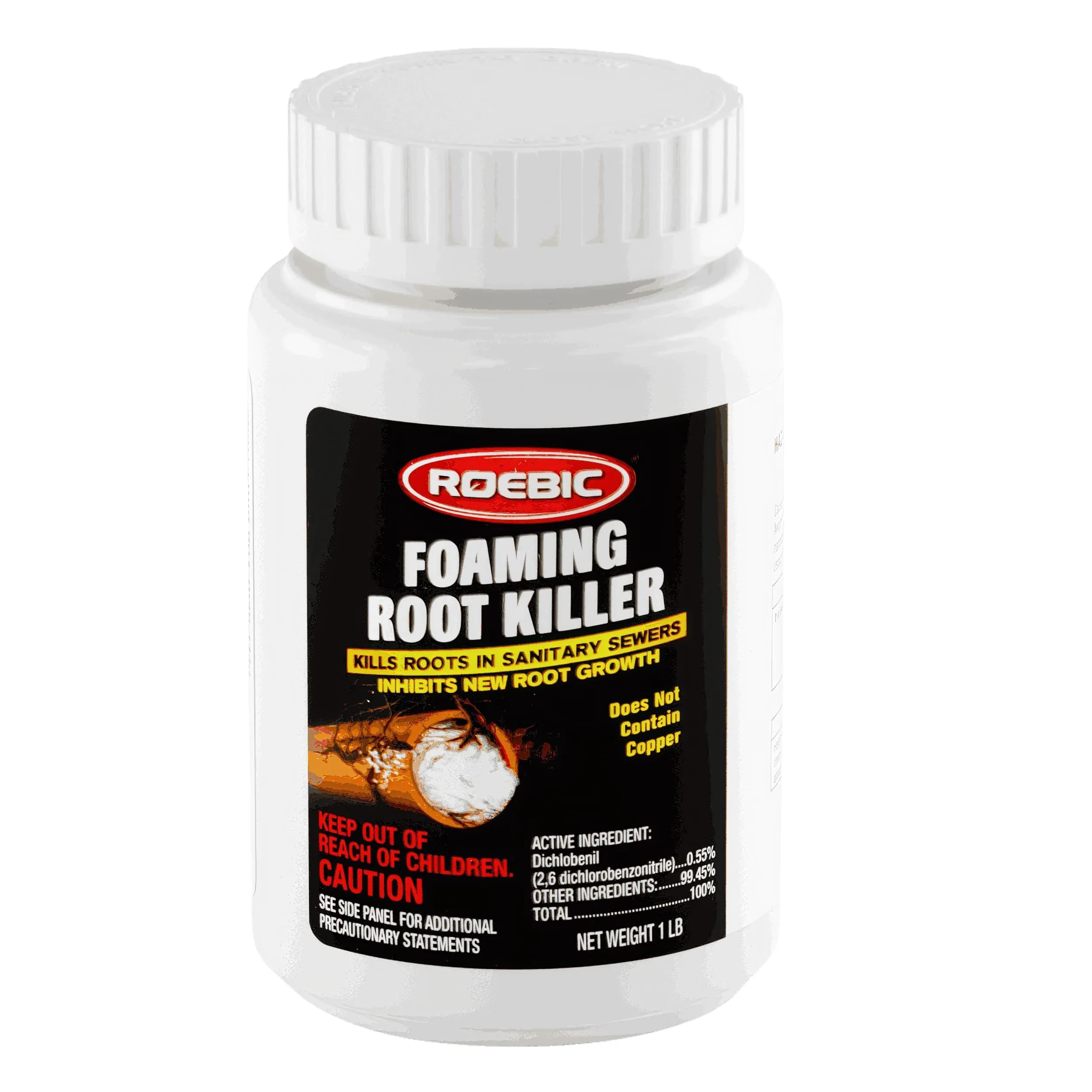 Roebic FRK Foaming Root Killer 1 lb (454 g) | Chemical Septic System & Drain Field Root Destroyer
