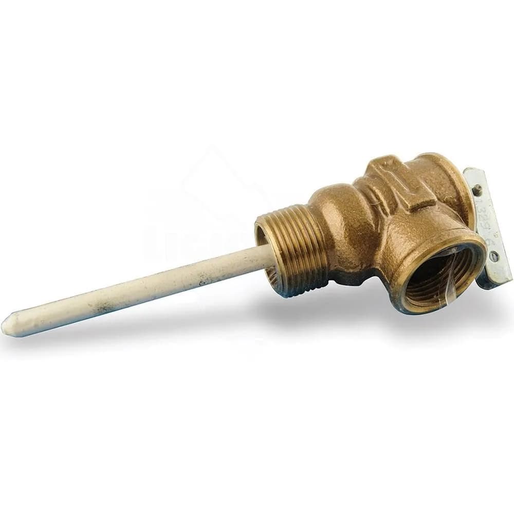 Camco Automatic Temperature and Pressure Relief Valve with Extension Probe & Lever | 3/4-inch NPT Brass Body, 150 PSI / 210°F Setting | CSA Certified - main product image
