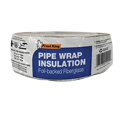 Frost King Foil Backed Fiberglass Pipe Wrap Insulation 3"x1"x25' | Reduces Heat Loss & Pipe Sweating thumbnail 5