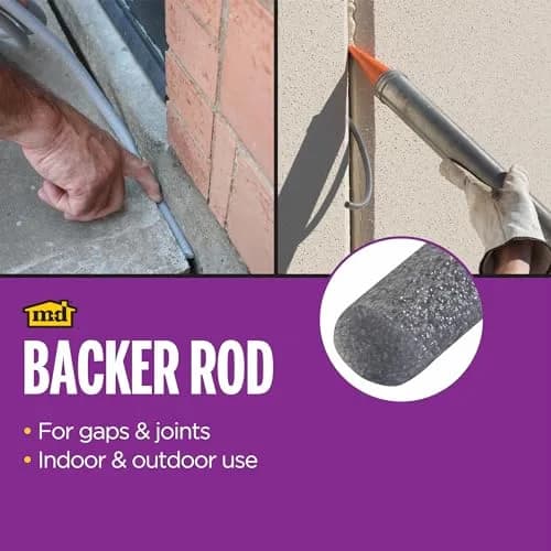 M-D Building Foam Backer Rod, Gray, 1/2in x 20ft for Medium Gaps | Weather-Resistant Foam Sealant thumbnail 3