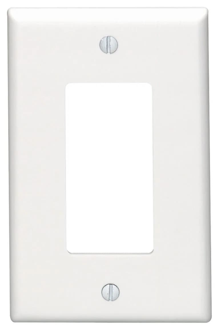 Leviton Decora Wallplate 1-Gang Thermoset White | Midway Size & Device Mount - main product image