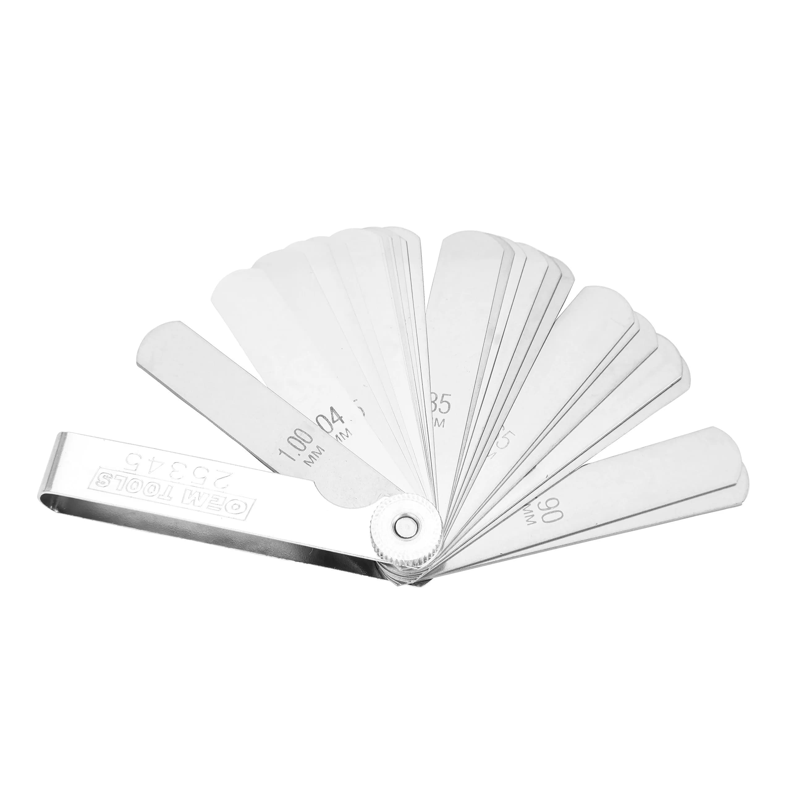 OEMTOOLS 25345 Metric Feeler Gauge with 25 Blades | Precision Measurement Tool (0.04-1.00 mm)