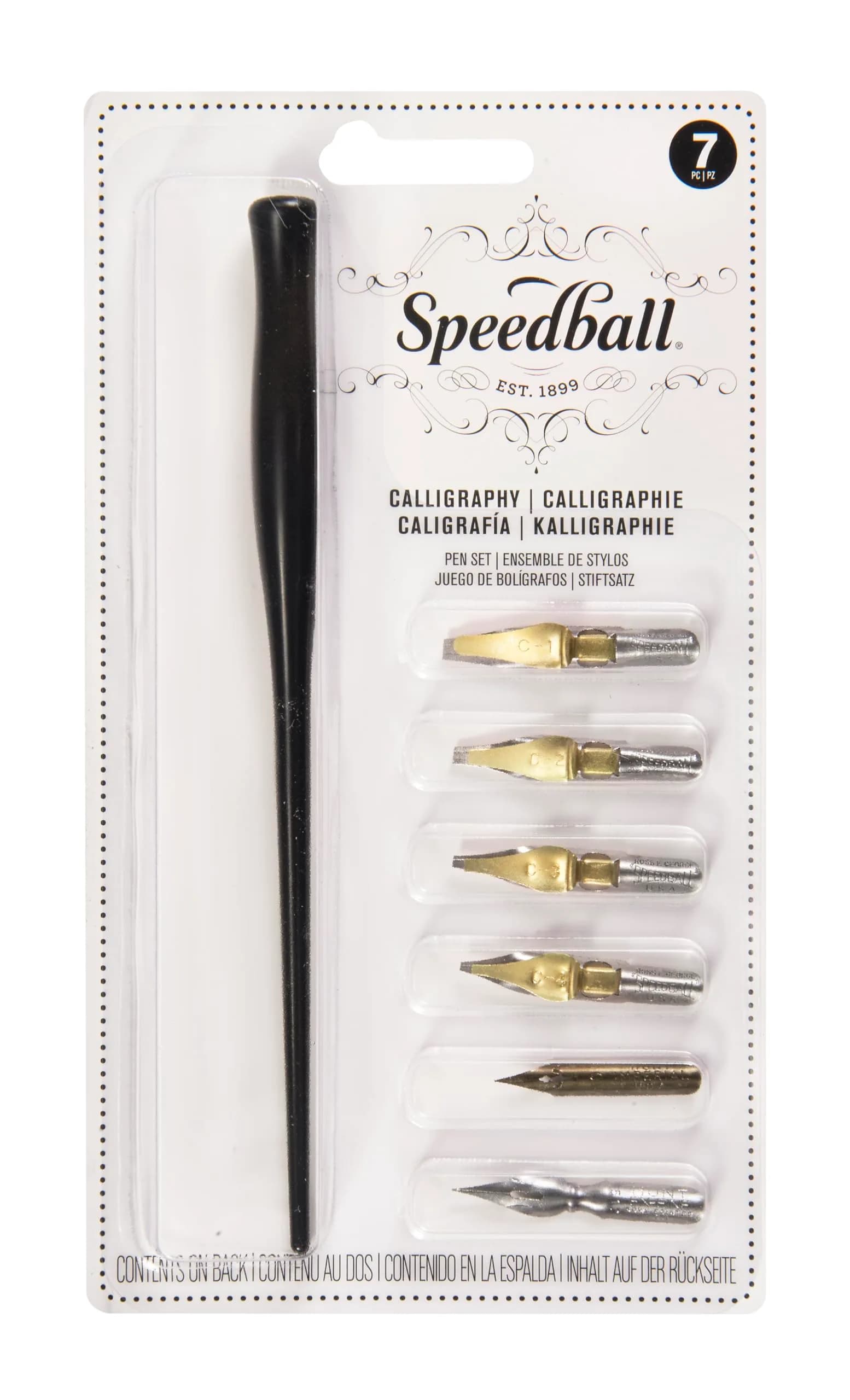 Speedball Basic Calligraphy Set, Set of 7 | Ideal for Beginners & Fine Lettering — Black