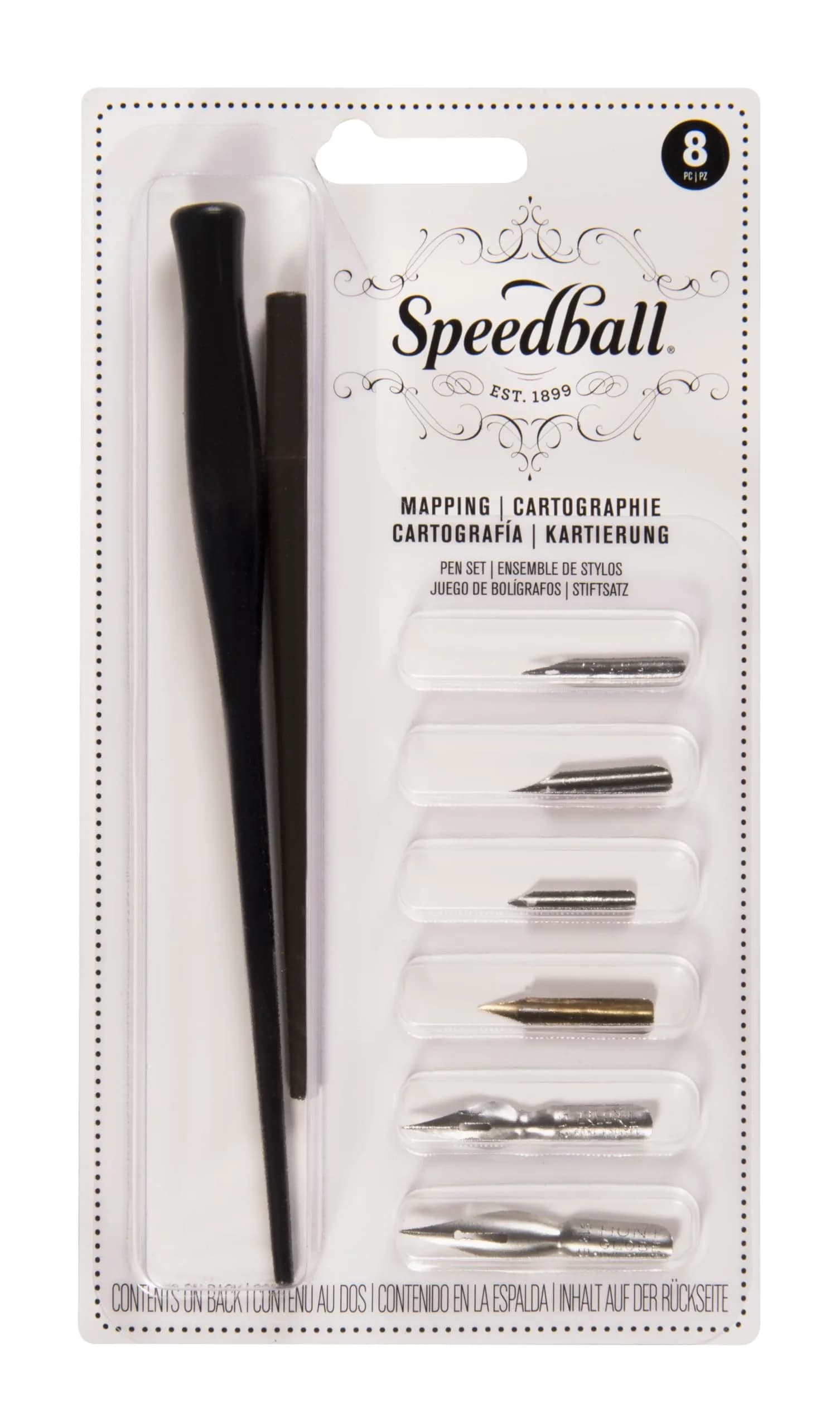 Speedball Mapping Pen Set, 6 Pen Points & 2 Holders | Technical Drawing & Drafting — Drawing Pen Sets