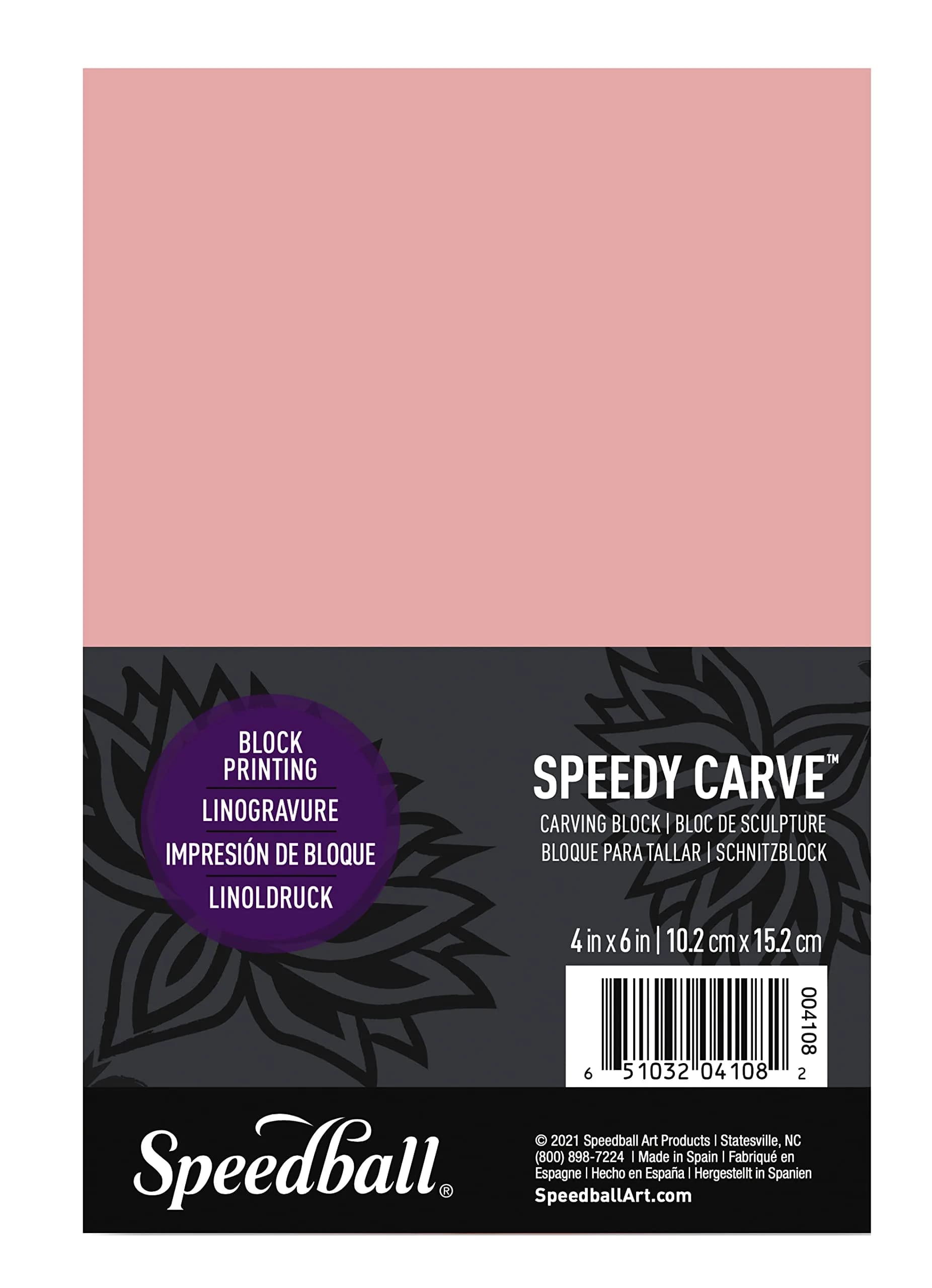 Speedball Speedy-Carve Block Printing Carving Block 10cm x 15cm (4 x 6 Inches) | Soft Rubber for Easy Carving - main product image