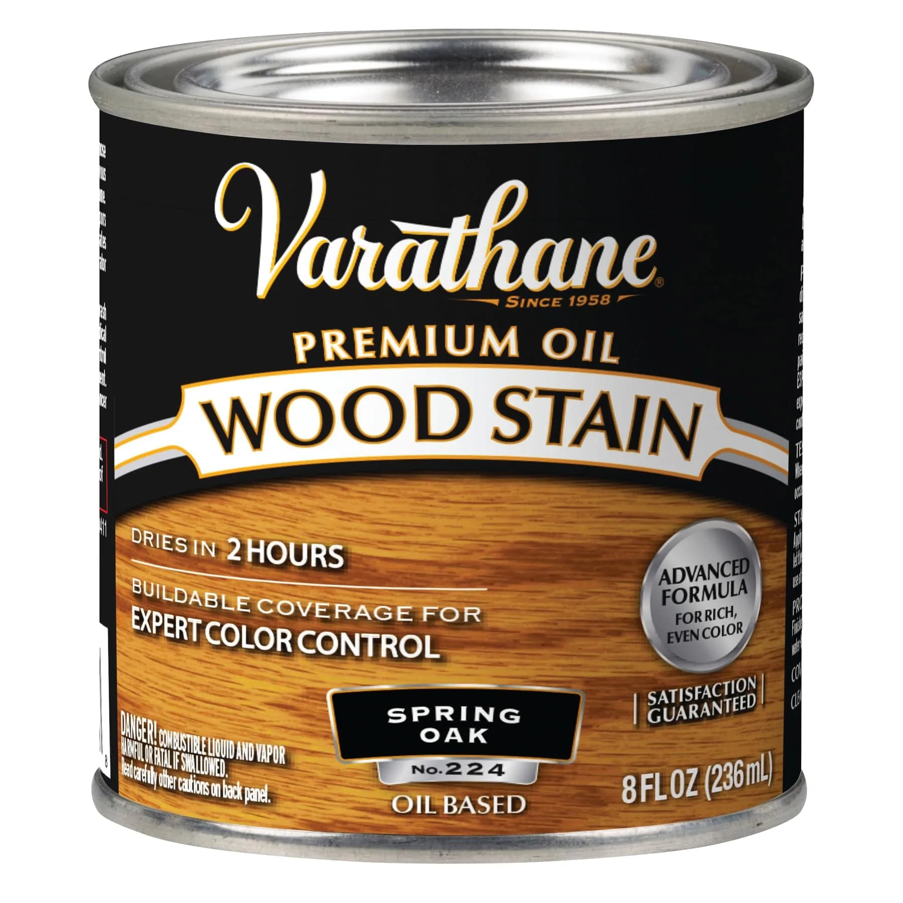 Varathane Oil-Based Wood Stain Golden Pecan 0.5 Pint | Deep Penetration & Rich Color — Spring Oak / Half Pint