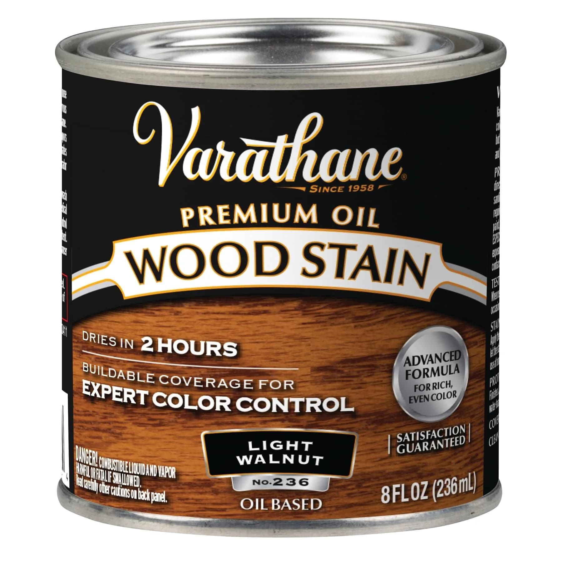 Varathane Premium Wood Stain Light Walnut Half Pint | Deep Grain Enhancement & Natural Finish - main product image