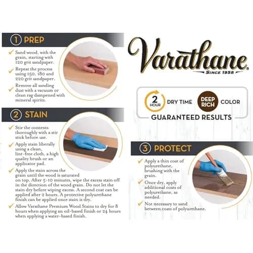 Varathane Premium Wood Stain Light Walnut Half Pint | Deep Grain Enhancement & Natural Finish thumbnail 3