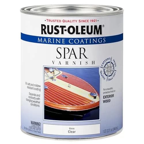 Rust-Oleum Marine Spar Varnish Gloss Clear Quart | Superior Exterior Wood Protection Above Waterline thumbnail 1