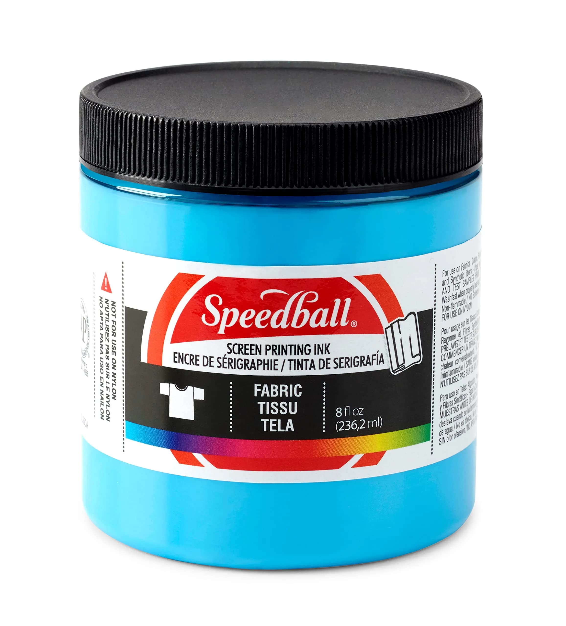 Speedball Fabric Screen Printing Ink, 237ml (8 fl oz) Peacock Blue | Vibrant, Smooth, Easy-Clean Ink for Textiles