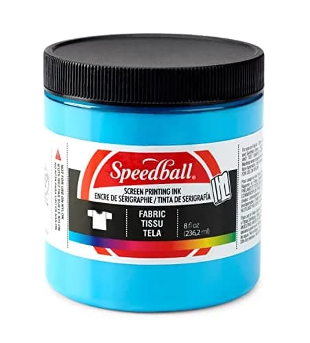 Speedball Fabric Screen Printing Ink, 237ml (8 fl oz) Peacock Blue | Vibrant, Smooth, Easy-Clean Ink for Textiles thumbnail 1