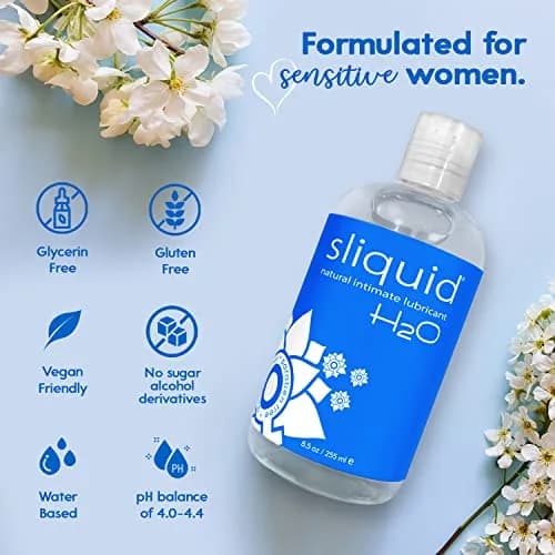 Sliquid H2O Water Based Lubricant 255ml (8.5 Fl Oz) | Natural, Sensitive Skin Formula thumbnail 4