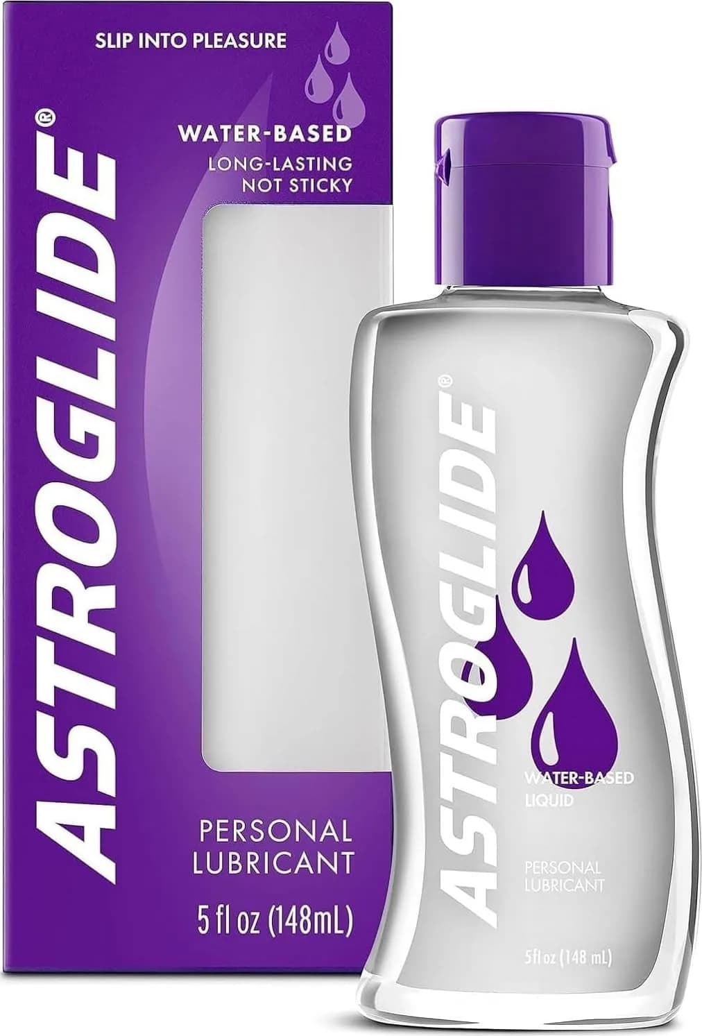 Astroglide Water-Based Liquid Personal Lubricant 148ml (5 Fl Oz) | Silky Smooth Glide for Intimacy