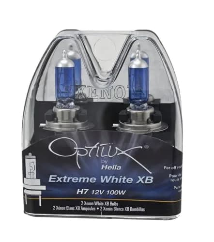 Hella Optilux XB Series H7 Xenon White Halogen Bulbs 12V 100W (2-Pack) thumbnail 3