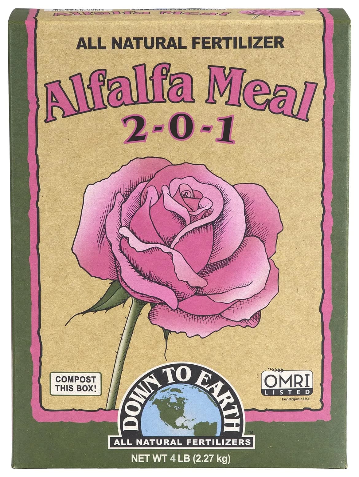 Down To Earth All Natural Fertilizers Organic Alfalfa Meal 4 lb | Organic Soil Conditioner & Plant Growth Support