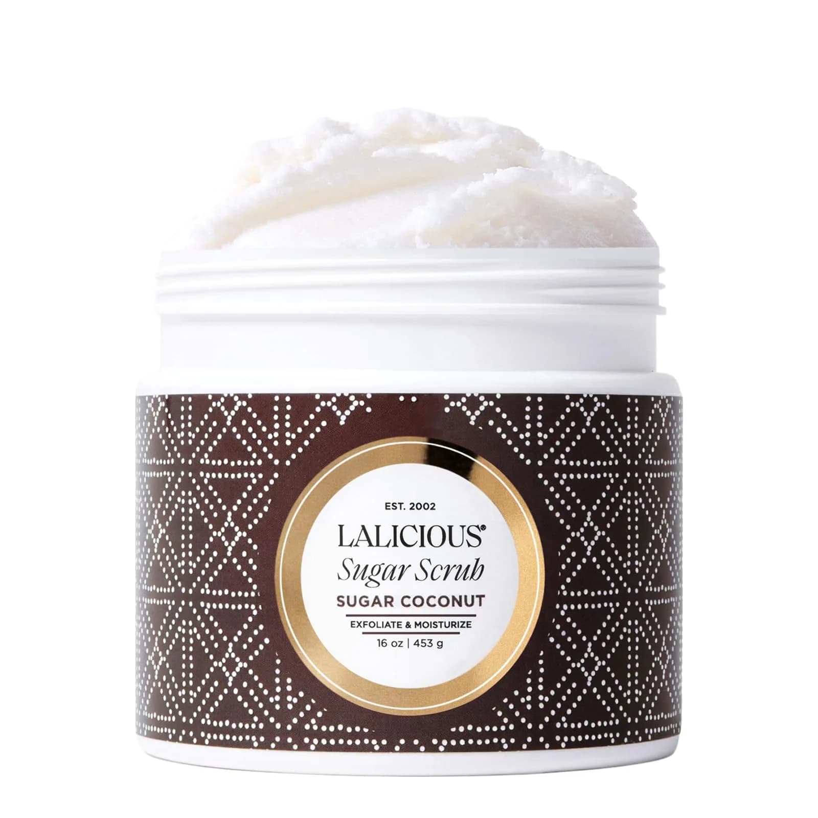 LALICIOUS Sugar Tiare Flower Exfoliating Body Scrub 16oz | Moisturizing Whipped Exfoliator for Sensitive Skin — Sugar Coconut