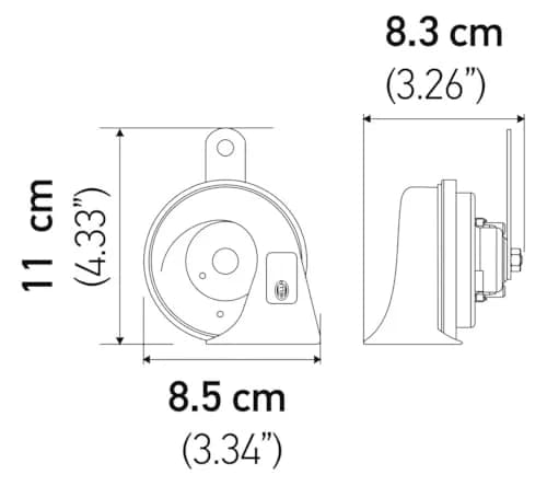 Hella Twin Trumpet Horn Kit 12V | High/Low Tone 110dB, Red thumbnail 3