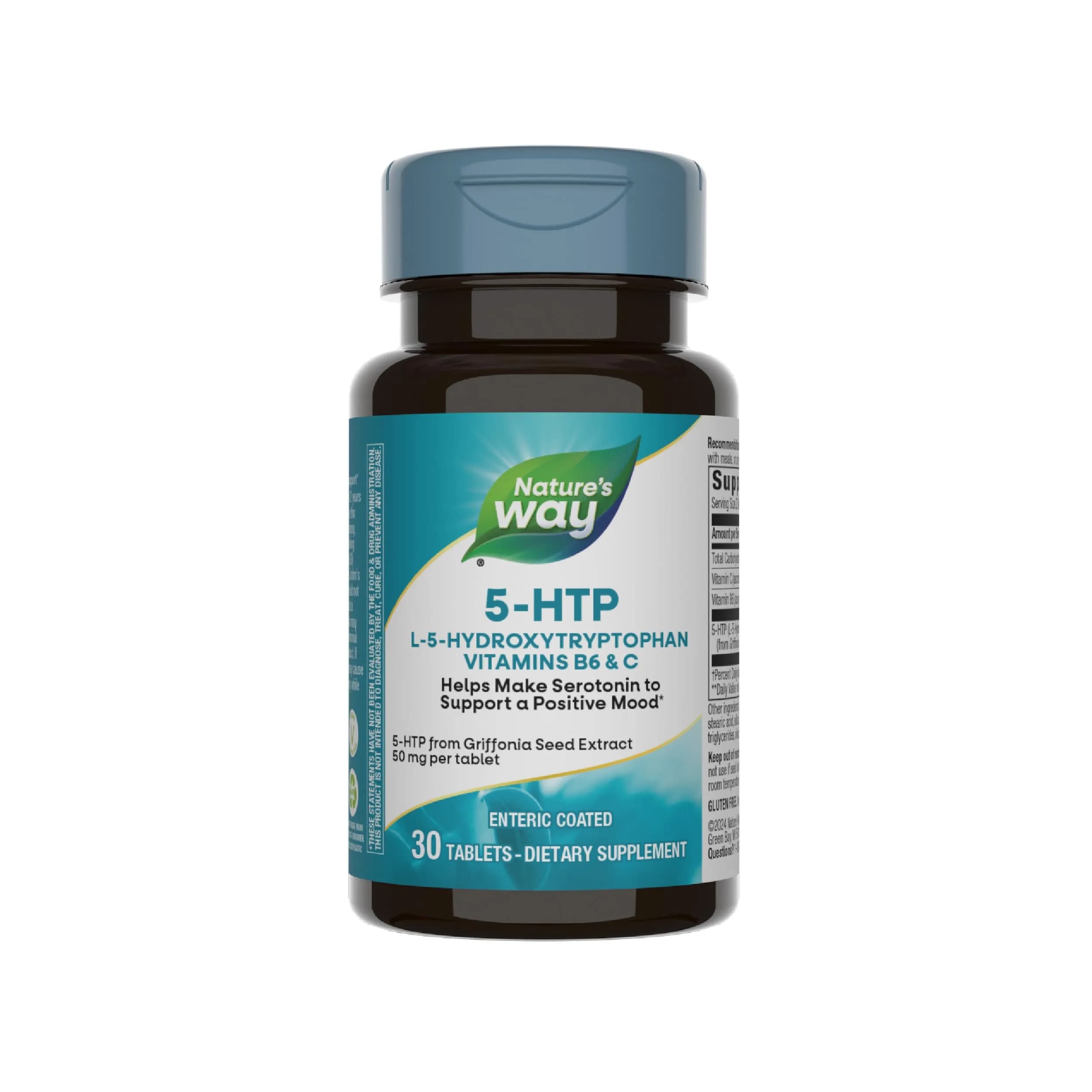 Nature's Way 5-HTP, L-5-Hydroxytryptophan, 30 Tablets | Supports Serotonin & Mood - main product image