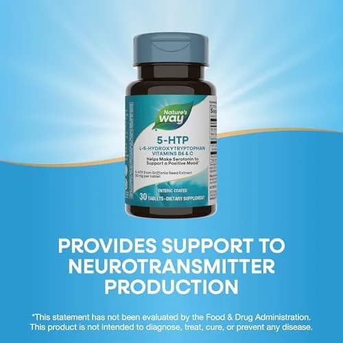 Nature's Way 5-HTP, L-5-Hydroxytryptophan, 30 Tablets | Supports Serotonin & Mood thumbnail 5