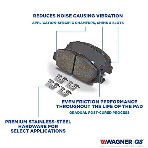 Wagner QS ZD923 Disc Brake Pad Set, Chamfered Edges for Smooth, Quiet Stops | Fits 2003–2008 Toyota Corolla thumbnail 6