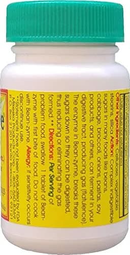 Bean-Zyme Gas Relief Extra Strength 150 ct (150 Tablets) | Alpha Galactosidase 400 GALU per Tablet thumbnail 4