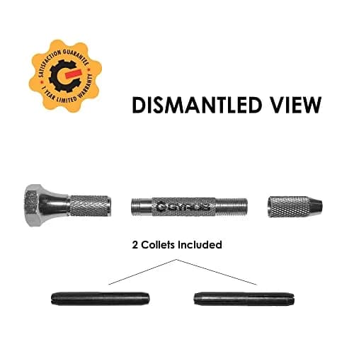 Gyros Swivel Head Pin Vise Hand Drill 0"-1/8" | Precision Jewelry & Hobby Tool thumbnail 5