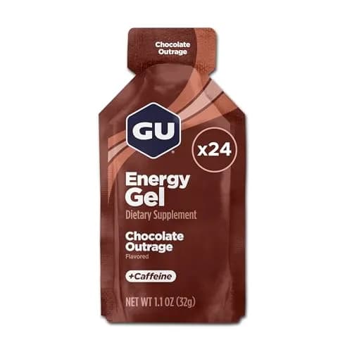 GU Energy Original Chocolate Outrage Energy Gel 32ml (1.1 Fl Oz) | High Protein Nutritional Supplement thumbnail 1