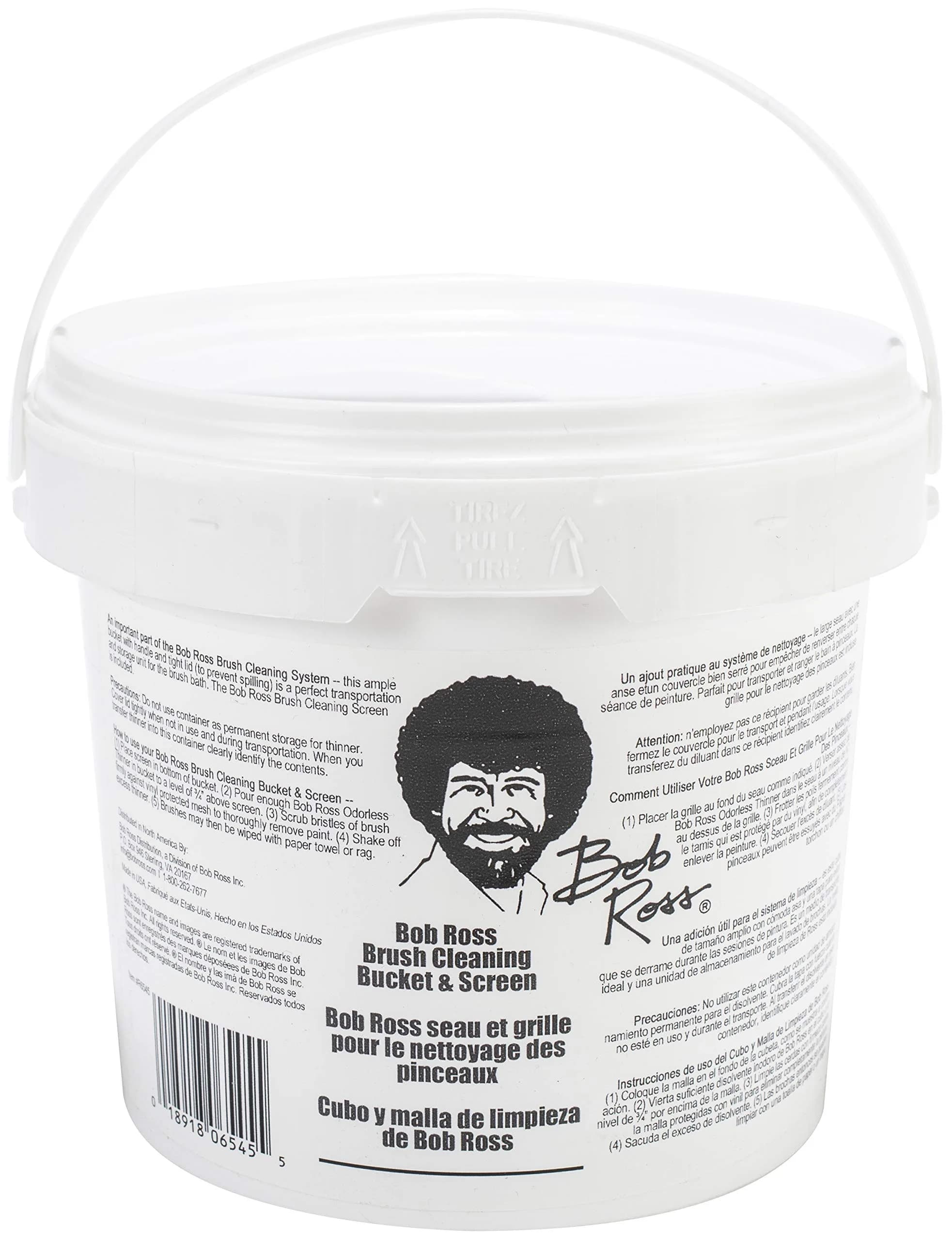 Bob Ross Thinner Bucket with Screen | 6.25" Round Plastic Paint Bucket for Painting Supplies - main product image