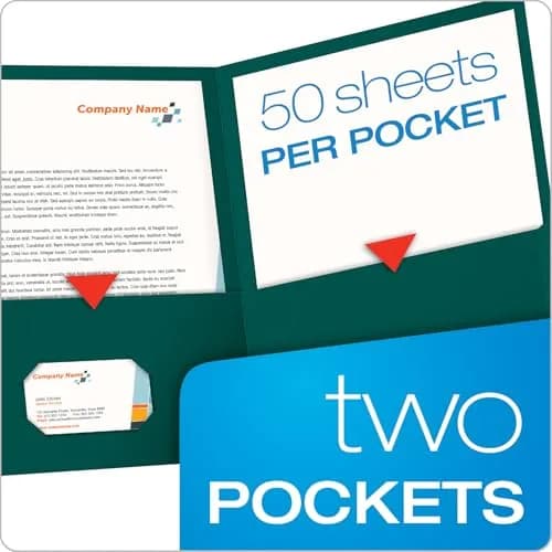 Oxford Twin-Pocket Folders Textured Paper Letter Size Teal Holds 100 Sheets Box of 25 | Heavy Paper Texture thumbnail 2