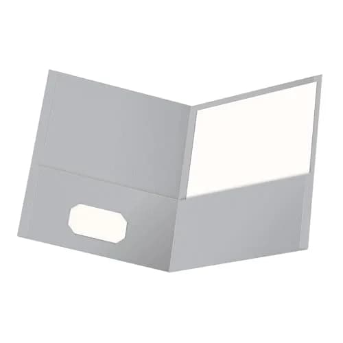 Oxford Twin-Pocket Folders, Letter Size, Gray, Box of 25 | Textured Paper, Holds 100 Sheets thumbnail 2