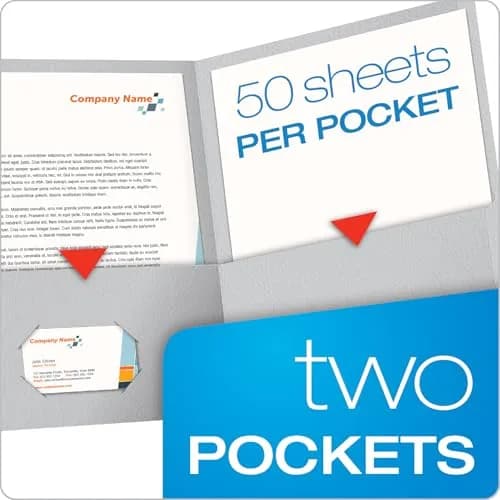 Oxford Twin-Pocket Folders, Letter Size, Gray, Box of 25 | Textured Paper, Holds 100 Sheets thumbnail 3