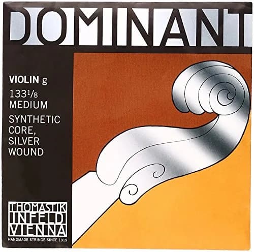 Thomastik-Infeld Dominant Violin G String 1/8 Size Medium Tension Silver Wound | Clear & Balanced Tone thumbnail 1