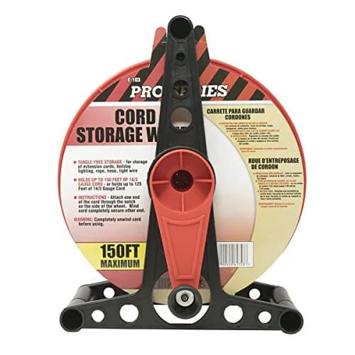 Woods Extension Cord Storage Reel with Stand - 150 ft Capacity, Red & Black | Tangle-Free Indoor/Outdoor Cord Management thumbnail 2