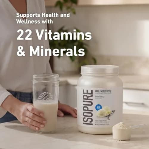 Isopure Zero Carb Whey Protein Isolate Powder Creamy Vanilla 1.36 kg (3 LB) | 25g Protein Per Serving, Gluten & Lactose Free thumbnail 5