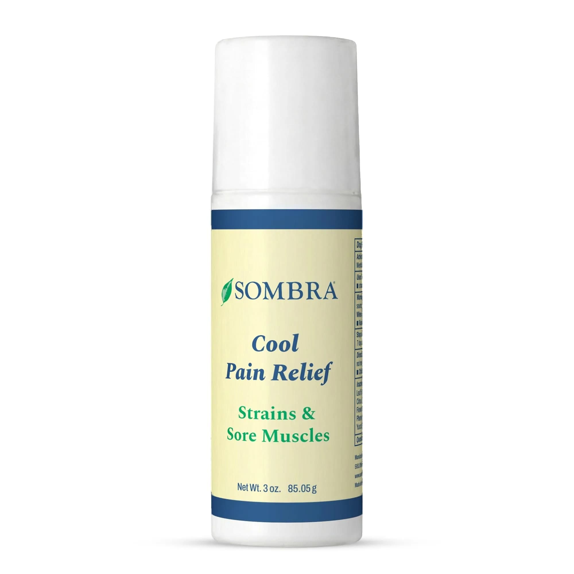 Sombra Cool Pain Relief Gel 8 oz for Sprains, Sore Muscles & Recovery — 3 Ounce Roll-On