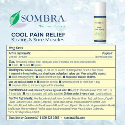 Sombra Cool Pain Relief 3 oz Roll-On for Sore Muscles & Muscle Recovery | Instant Cooling Relief for Active Lifestyles thumbnail 7