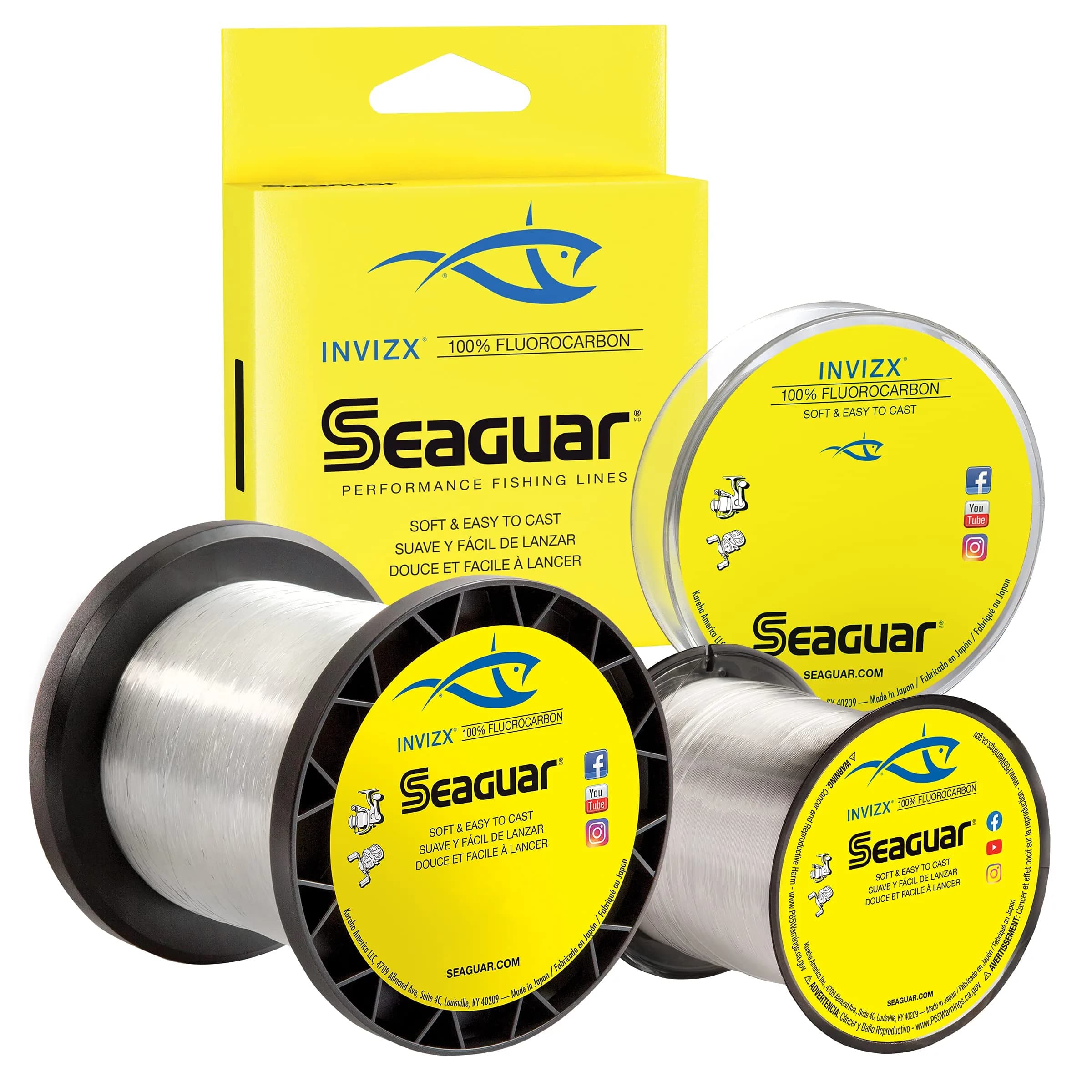 Seaguar Invizx Freshwater Fluorocarbon Fishing Line 12lbs 200yds | Virtually Invisible, Low Memory, Strong & Sensitive - main product image