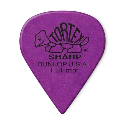Jim Dunlop Tortex Sharp Guitar Picks 1.14mm Purple | Extra Heavy, 72 Pack for Guitarists thumbnail 1